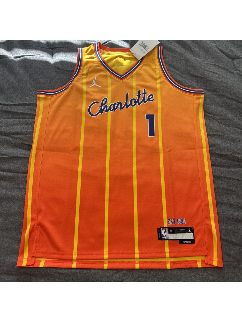 LaMelo Ball Jordan Youth Jersey XL Orange-Yellow Scheme Swingman #1